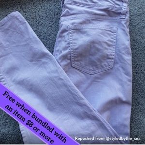 🍍Gap lilac ankle skinny jeans *Flaw*